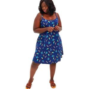TORRID PLUS SIZE Tropical Print Challis Trapeze Summer dress.